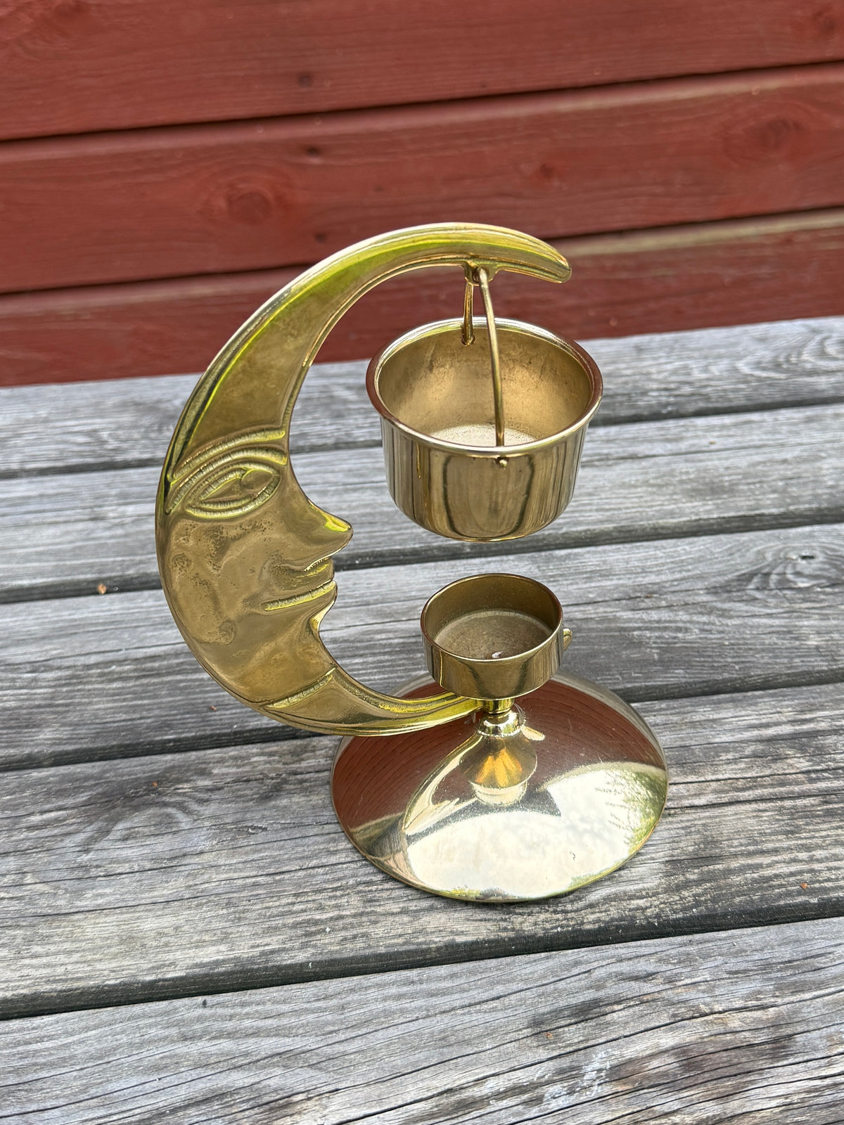 Vintage aromalampa/ljushållare - Måne