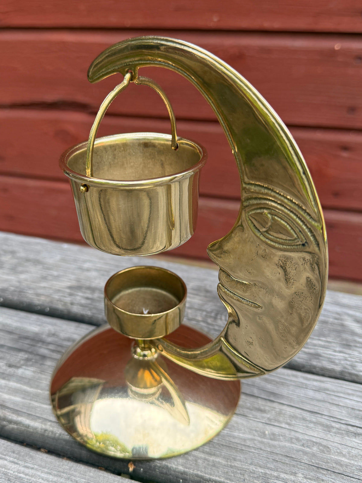 Vintage aromalampa/ljushållare - Måne