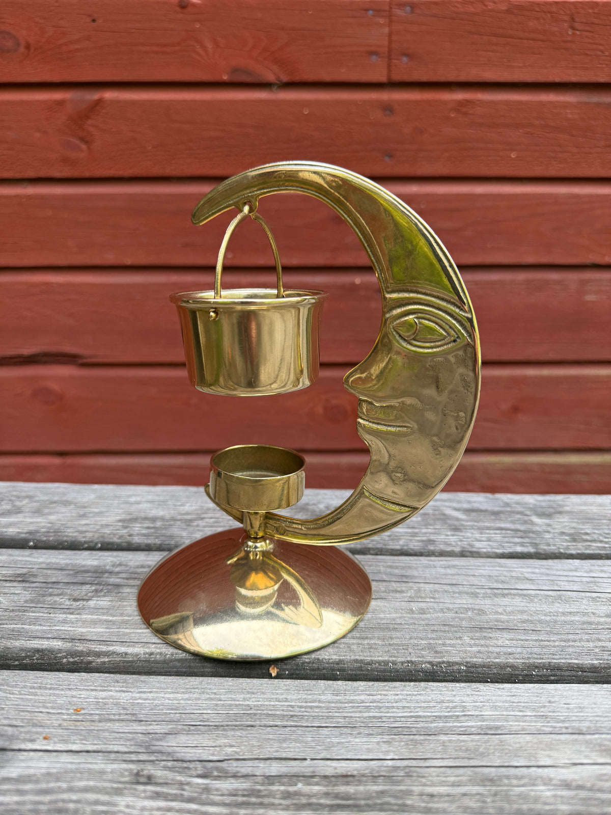 Vintage aromalampa/ljushållare - Måne
