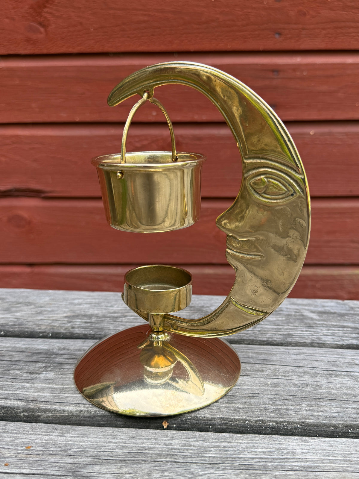 Vintage aromalampa/ljushållare - Måne